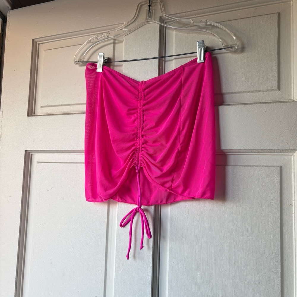 Make heads turn ! 4 pc dark neon TiniBikini Vibrant Pink Bikini + Cover Up Set s - Picture 12 of 16